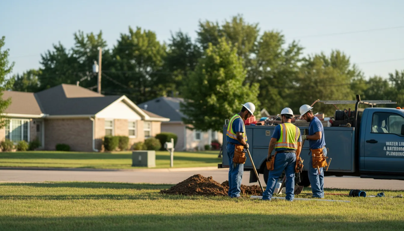 Residential water line and bathroom plumbing service in Rex, GA